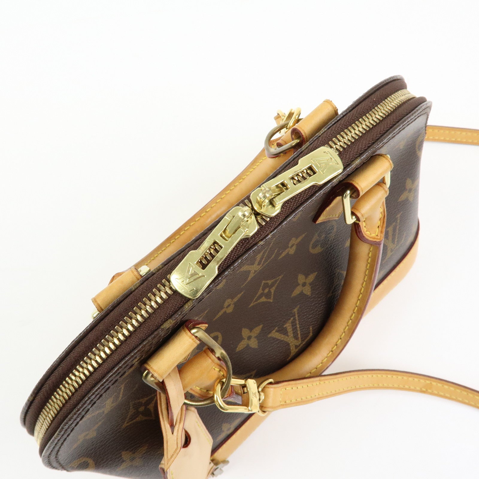 Louis Vuitton Monogram Alma BB 2 Way Hand Bag Shoulder Bag Brown M53152