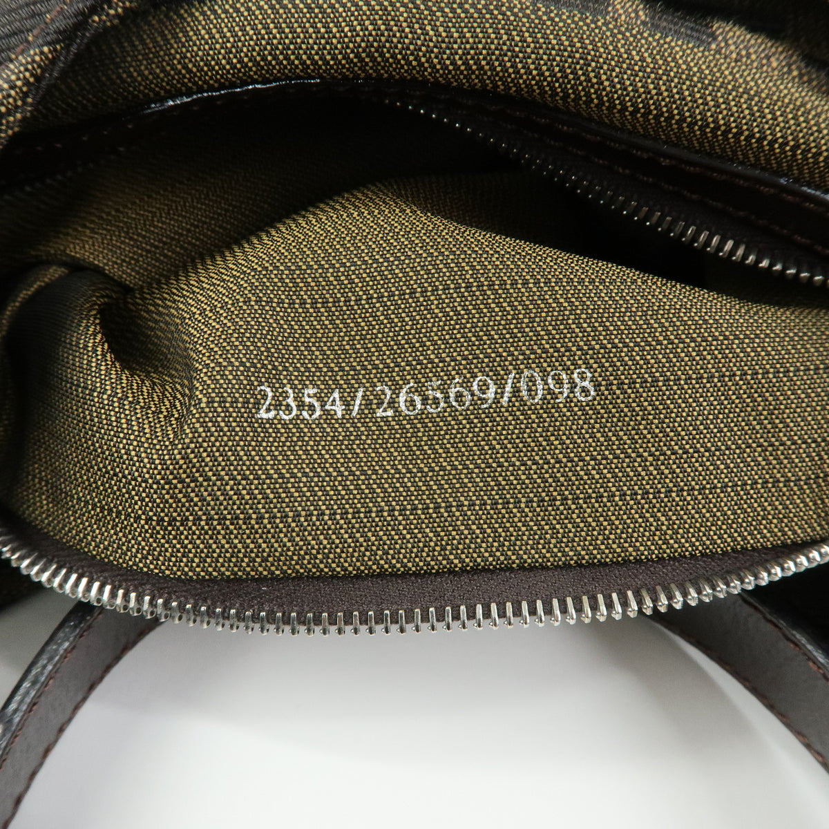 FENDI Zucca Canvas Leather Shoulder Bag Hand Bag Black Brown 26569