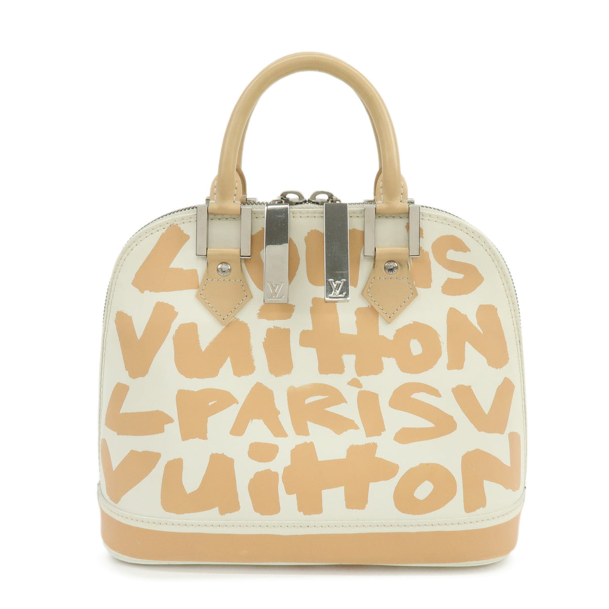 Louis Vuitton Monogram Graffiti Alma MM Leather Hand Bag Beige M92180