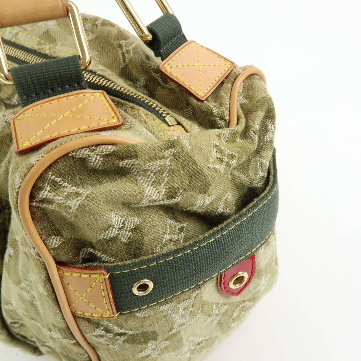Louis Vuitton Monogramouflage Lys Denim Leather Boston Bag Green M95771
