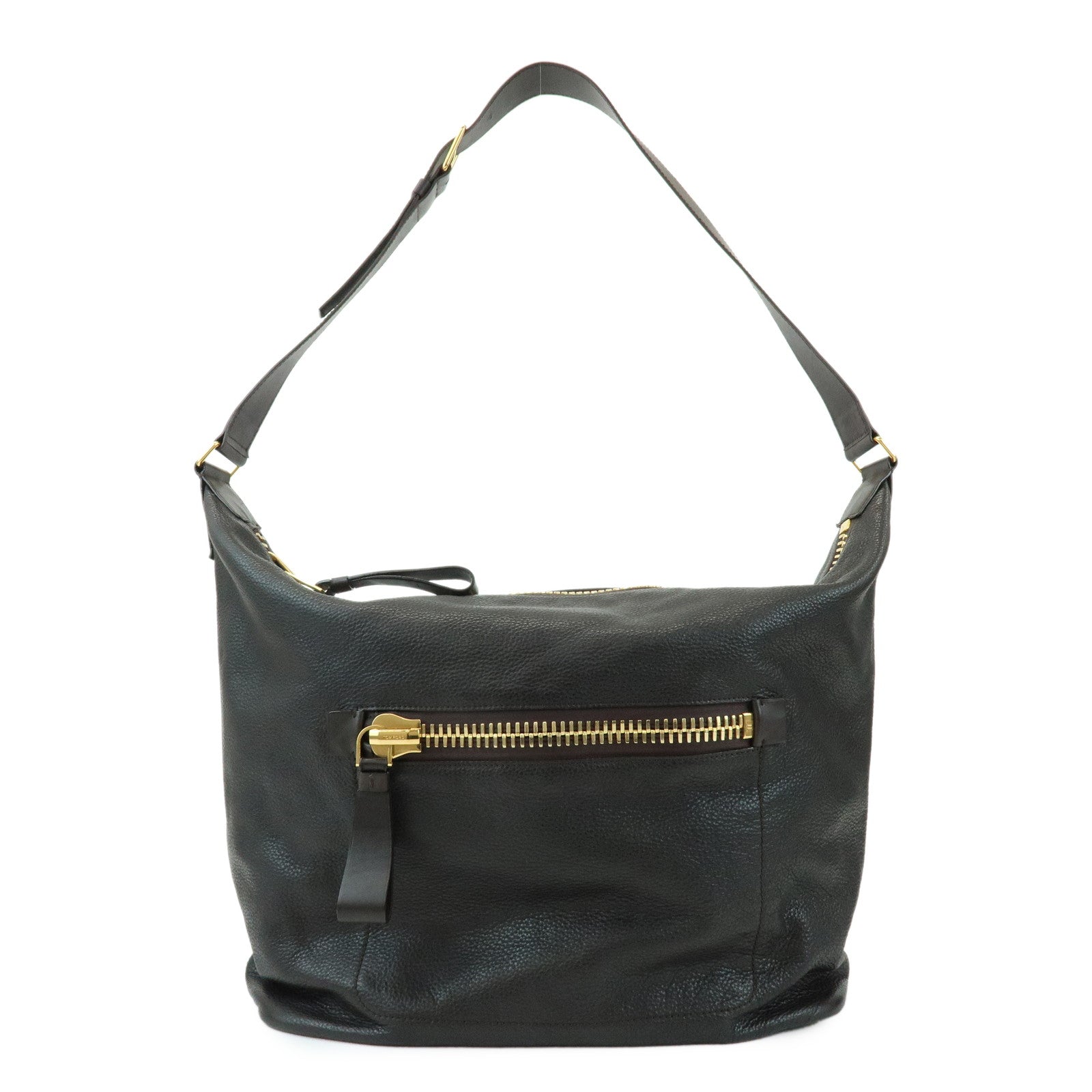 TOM FORD Leather Shoulder Bag Crossbody Bag Black