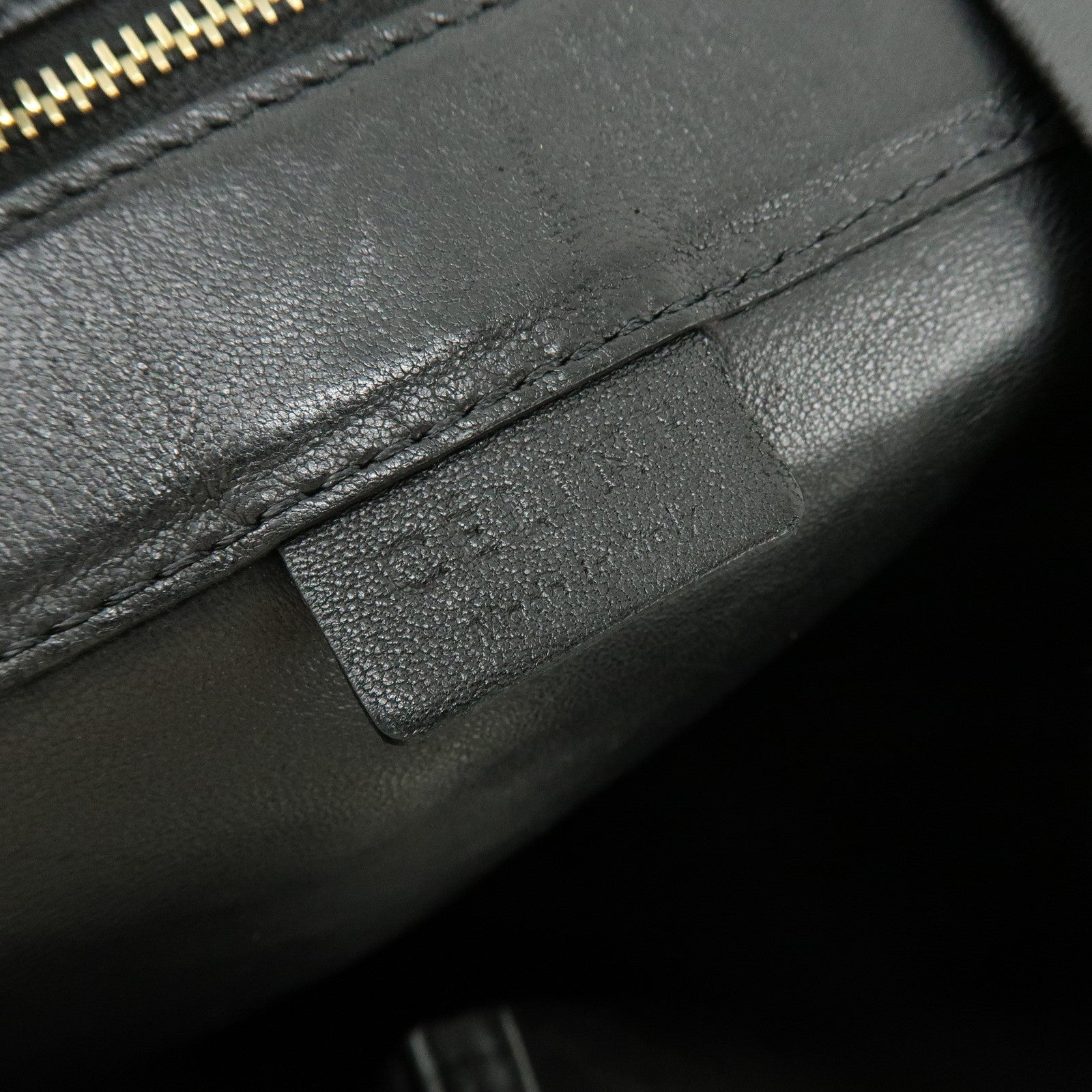 CELINE Horizontal Cabas Leather Tote Bag Hand Bag Black