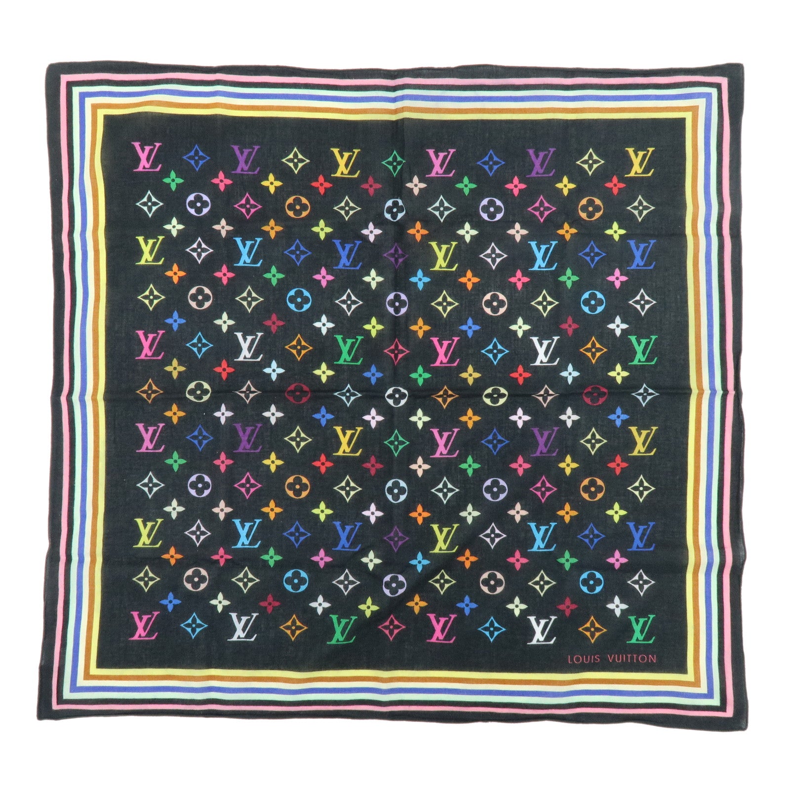Louis Vuitton Monogram Multicolor Cotton 100% Handkerchief M71912
