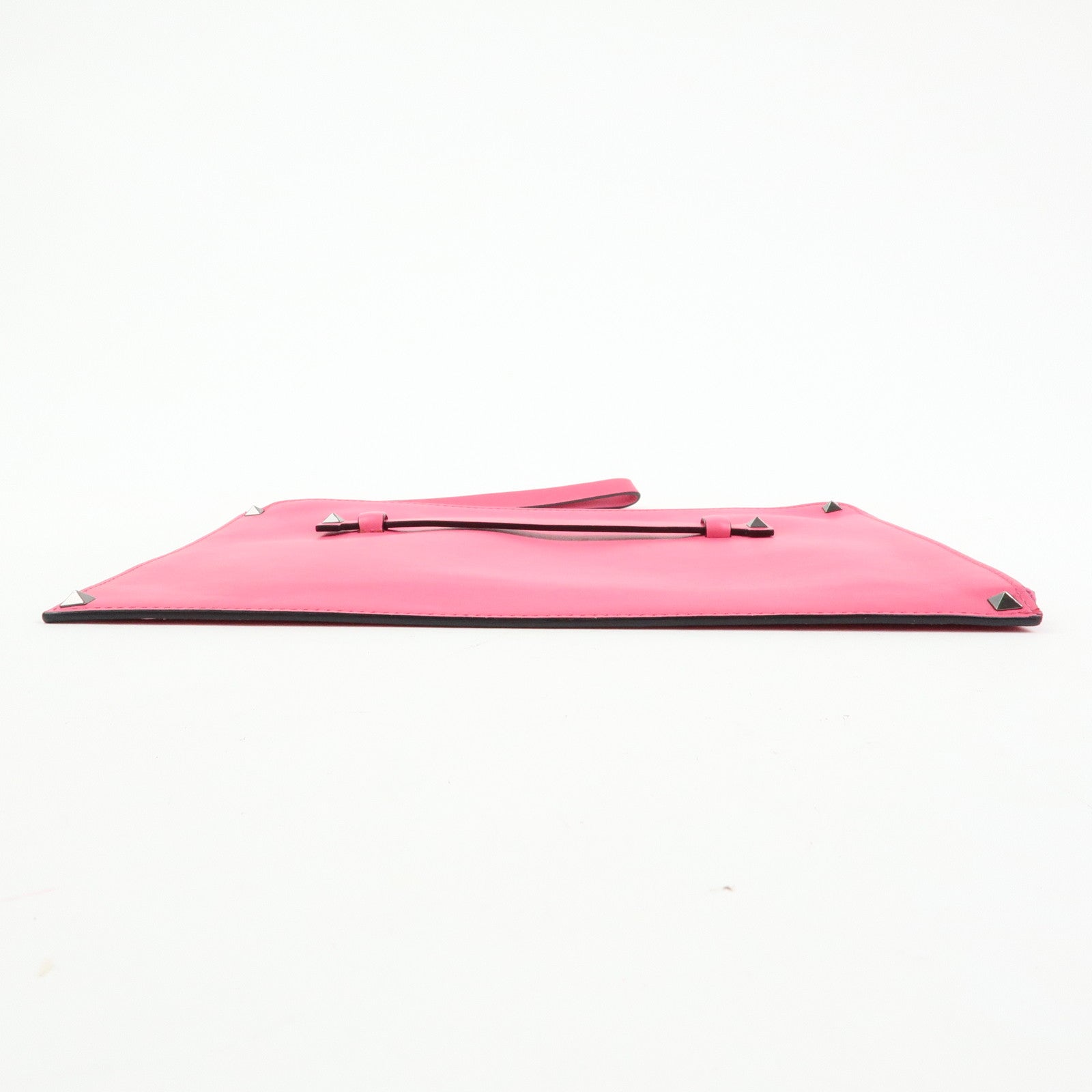 VALENTINO ROCKSTUD Leather Clutch Bag Pouch Pink