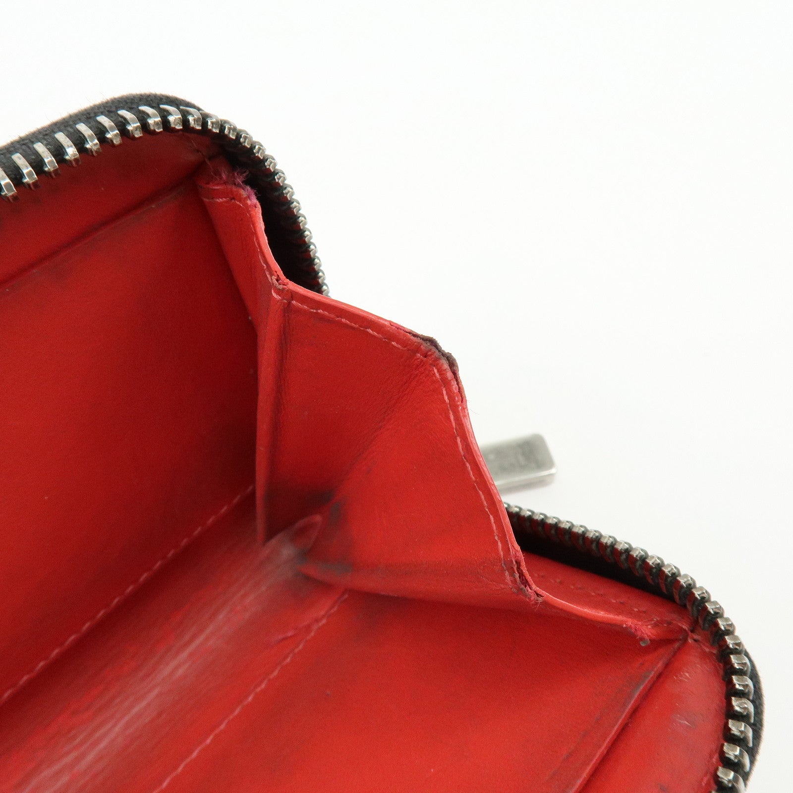 Christian Louboutin Leather Coin Case Coin Purse Studs Beige Black