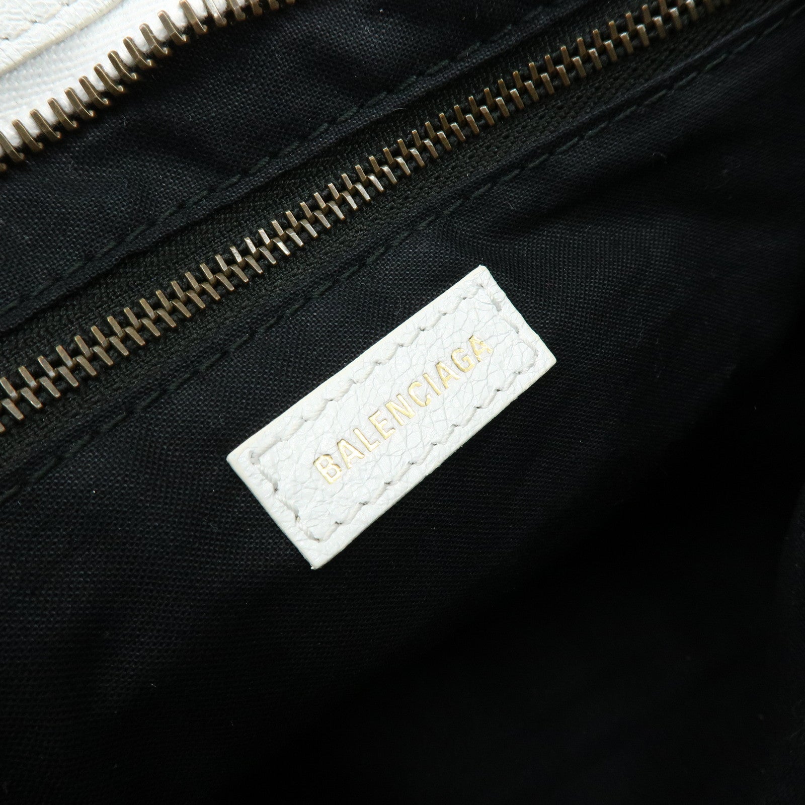 BALENCIAGA City Graphiti Classic Leather 2Way Bag Hand Bag White 431621