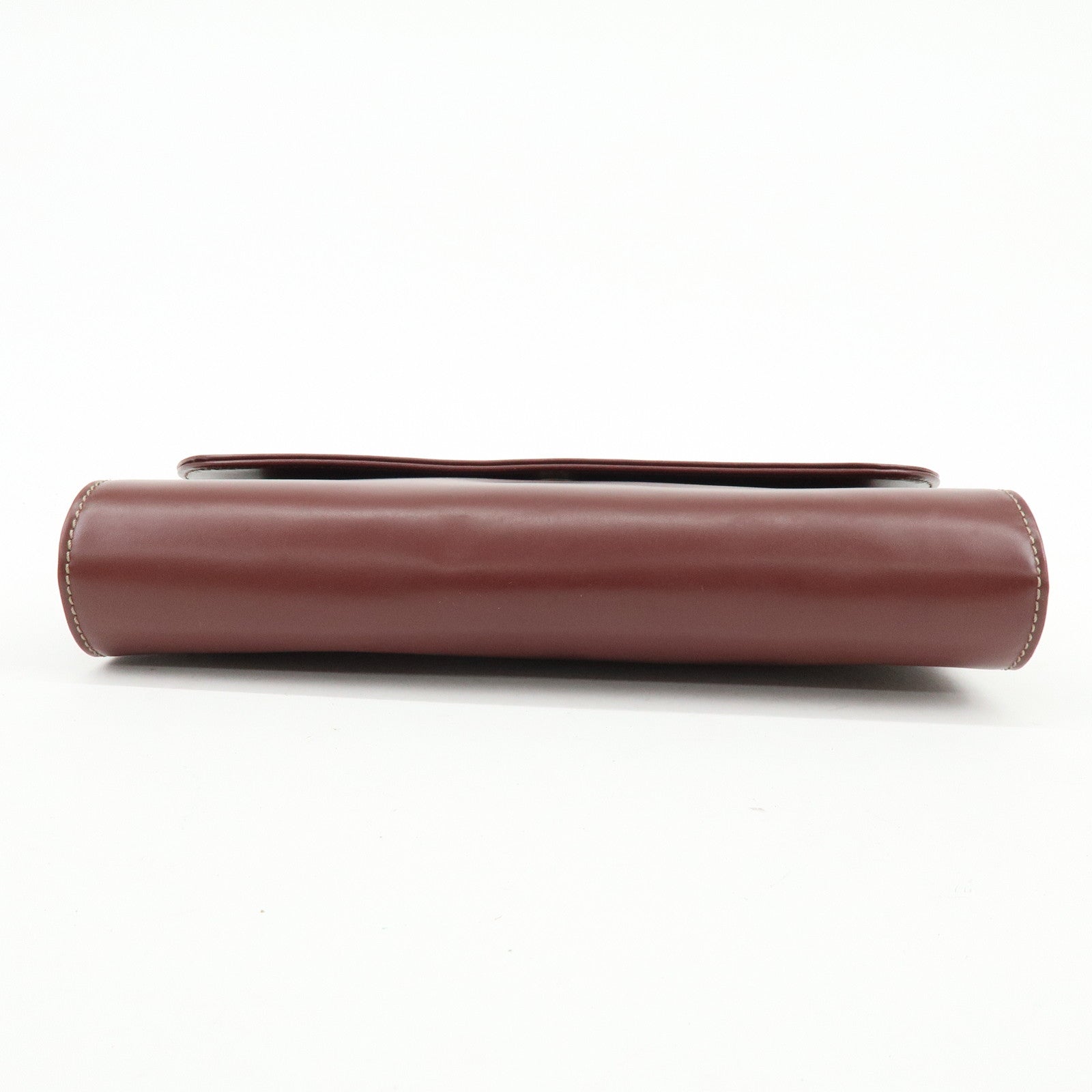 Cartier Must de Cartier Leather Clutch Bag Flat Pouch Bordeaux