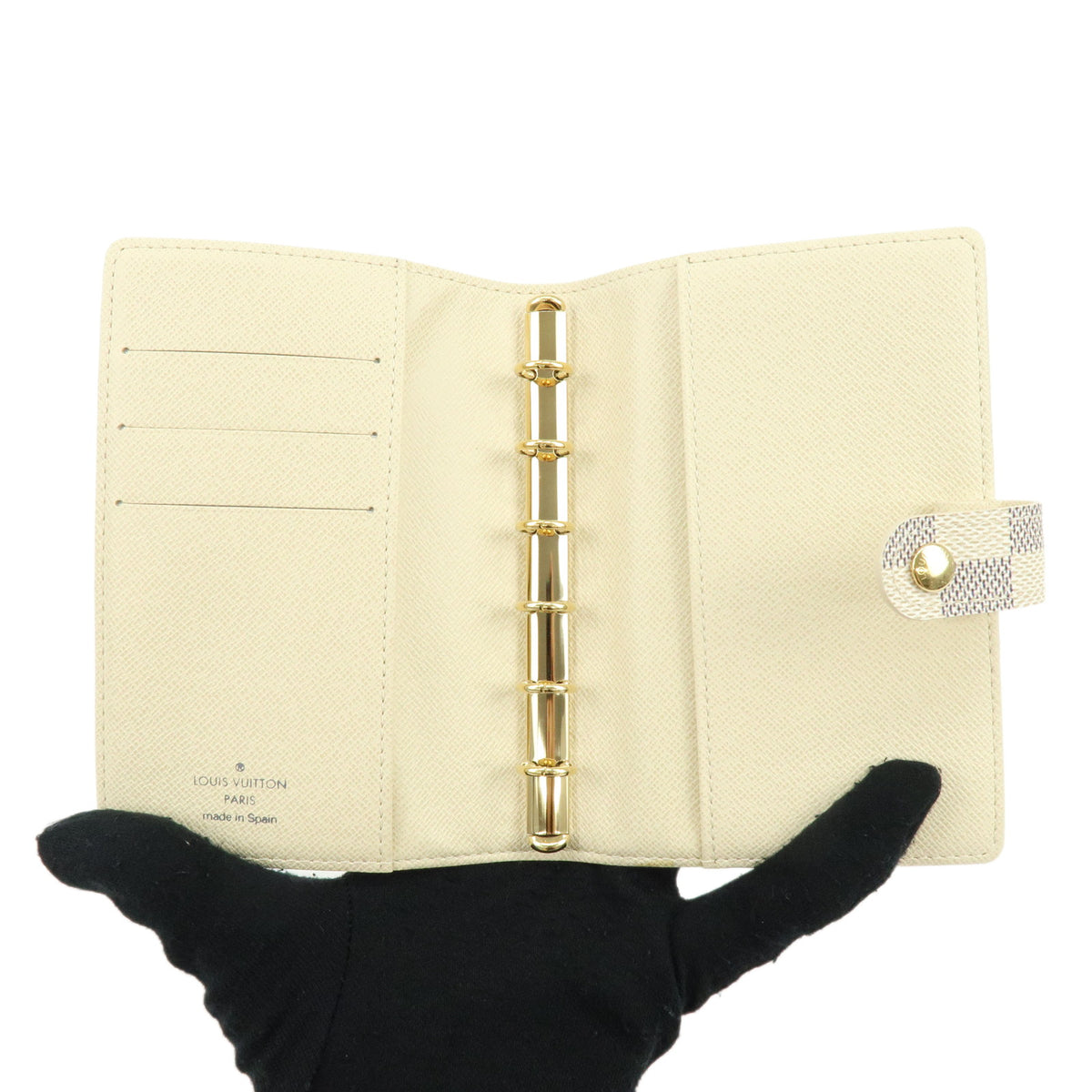 Louis Vuitton Damier Azur Agenda PM Planner Cover Ivory R20706
