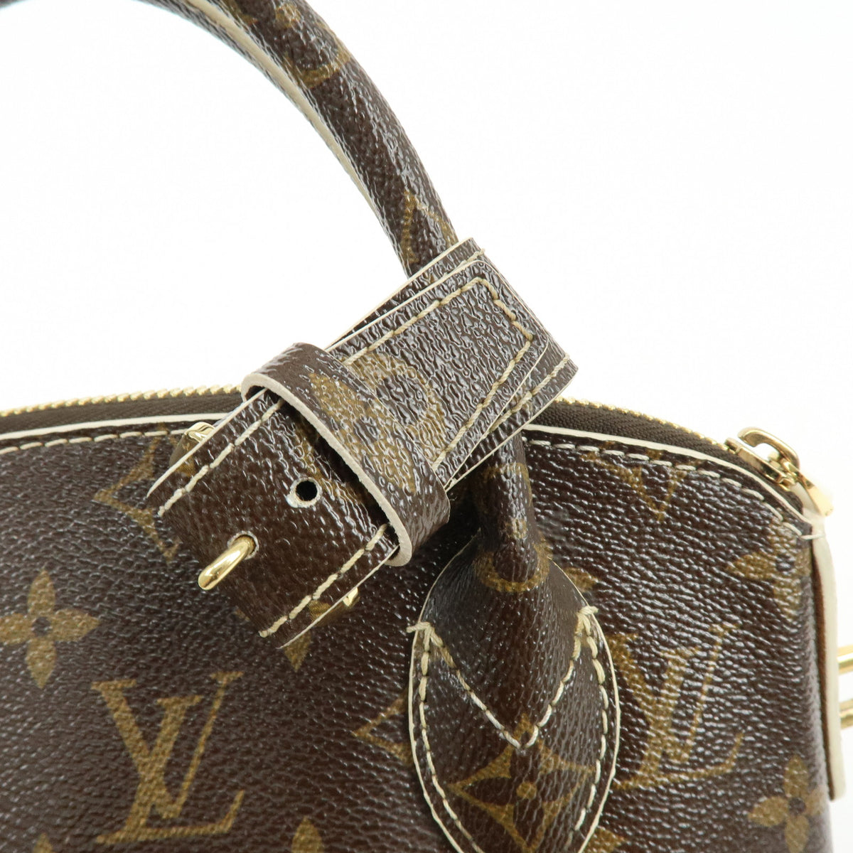 Louis Vuitton Monogram Shiny Lockit BB Mini Hand Bag Brown M40599