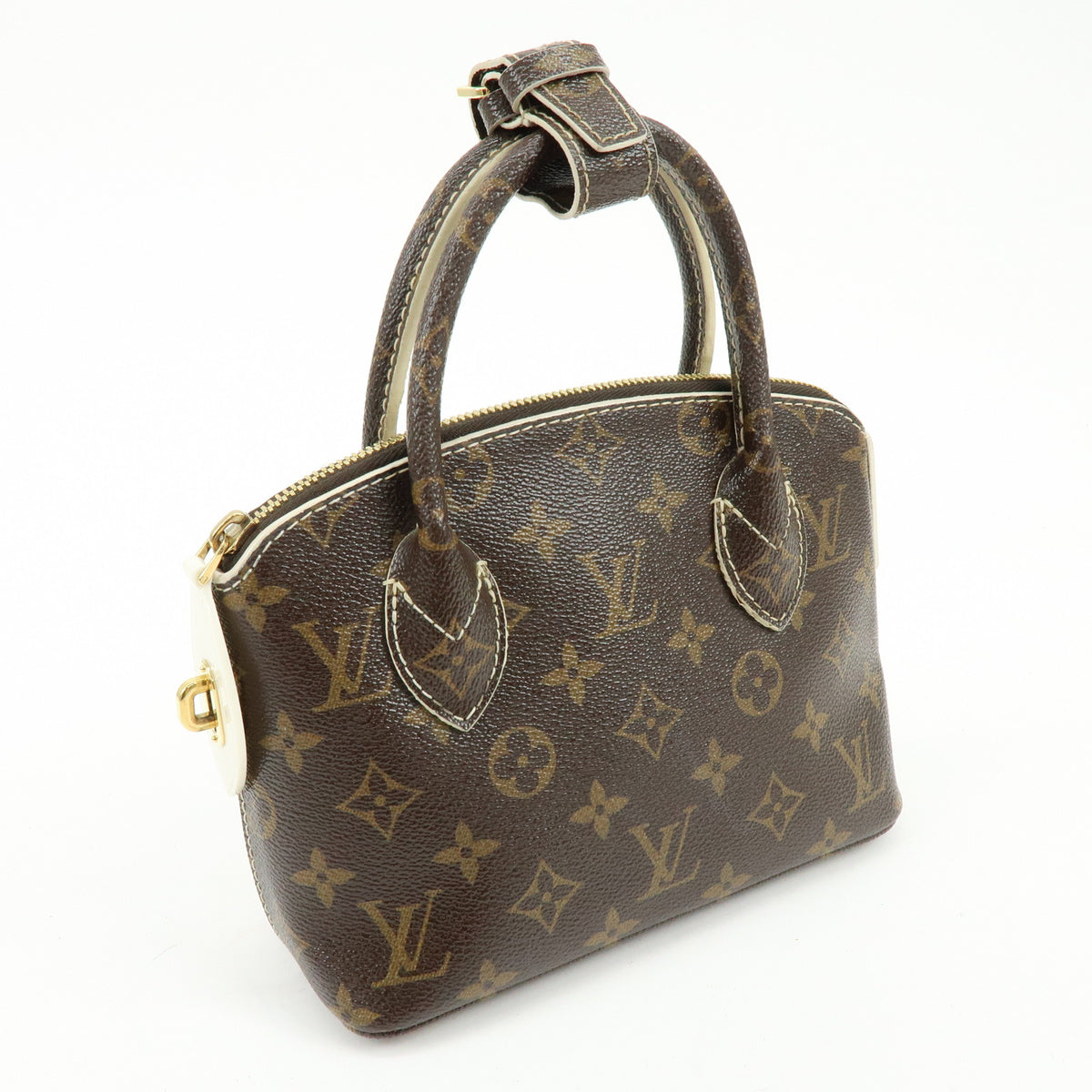 Louis Vuitton Monogram Shiny Lockit BB Mini Hand Bag Brown M40599
