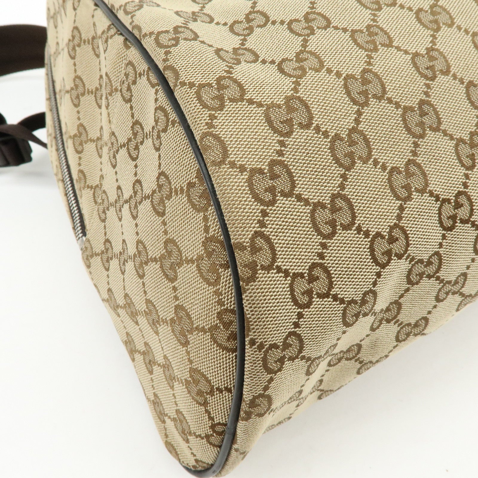 GUCCI GG Canvas Leather Backpack Rucksuck Beige Brown 449906