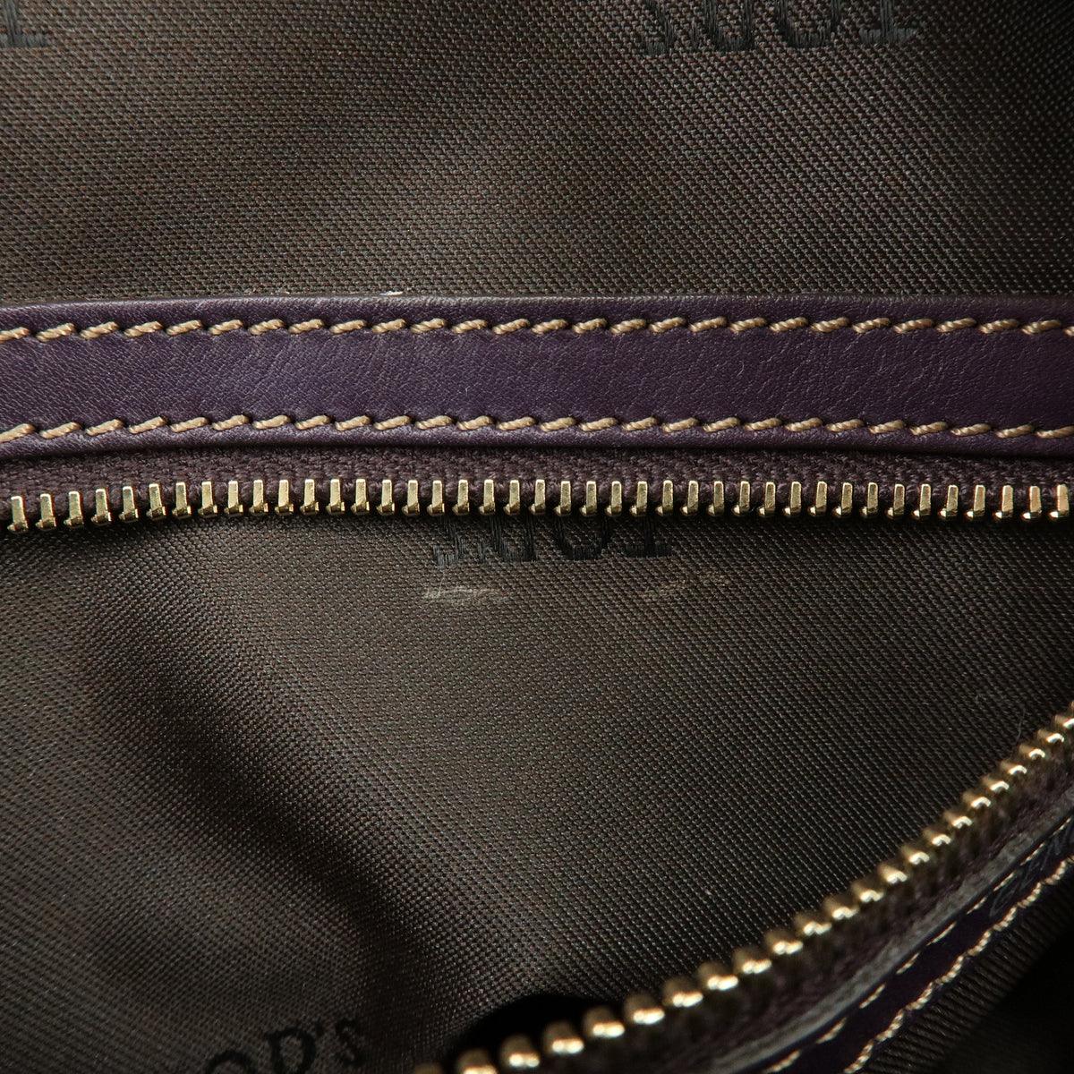 TOD'S Logo Leather 2Way Bag Shoulder Bag Purple