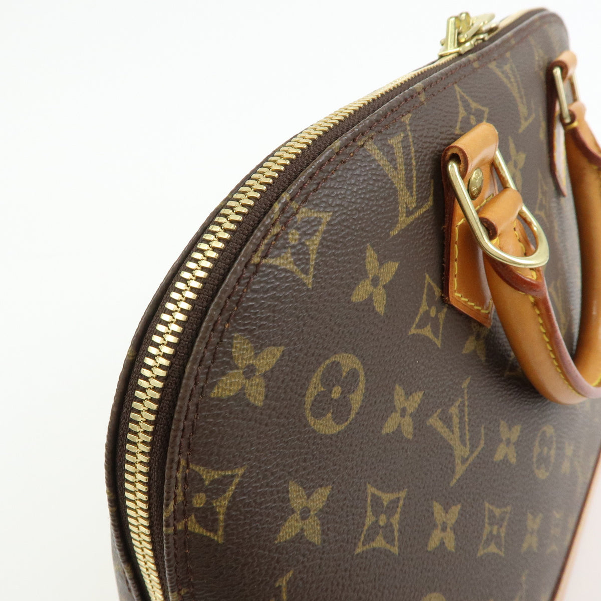 Louis Vuitton Monogram Alma PM Canvas Leather Hand Bag Brown M51130