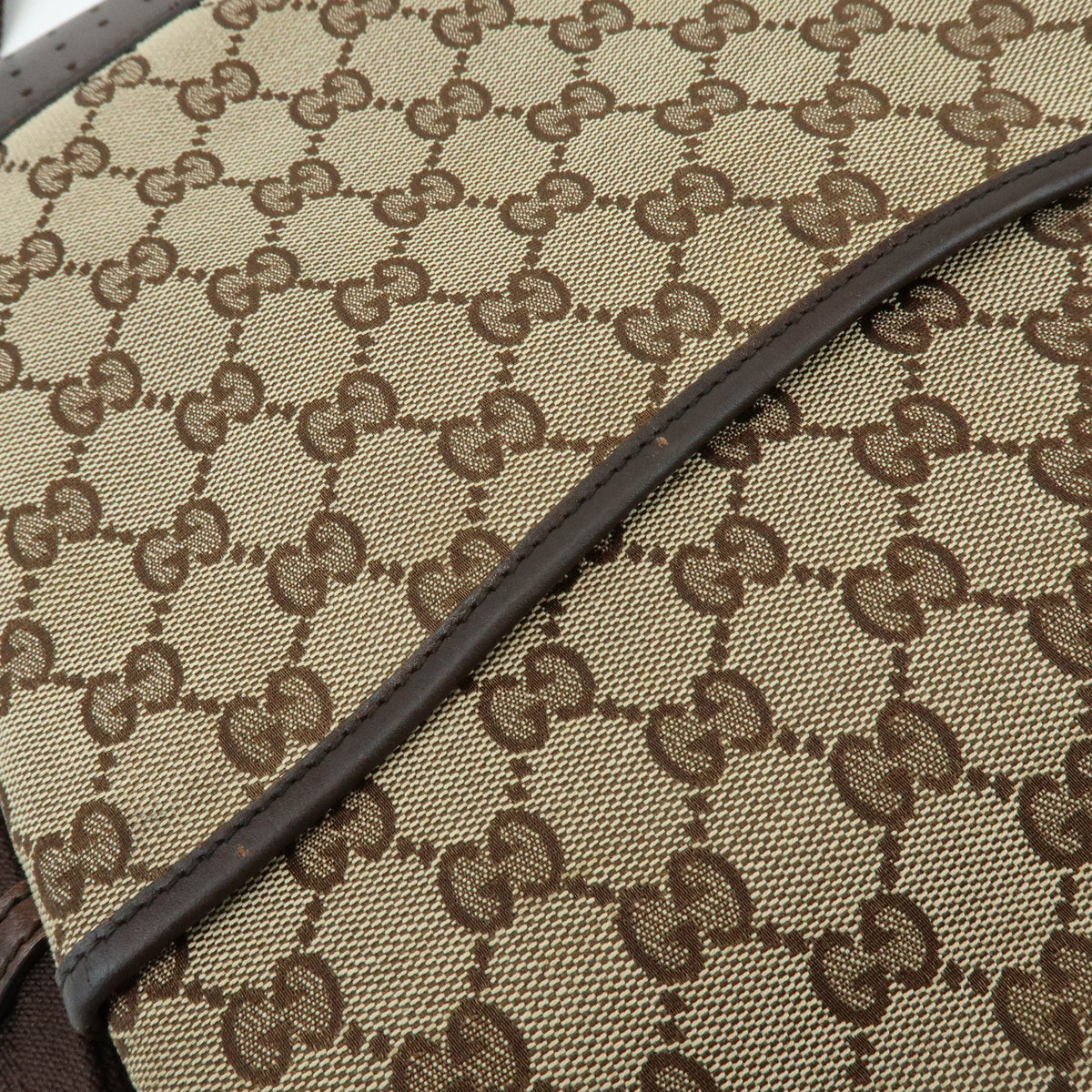 GUCCI GG Canvas Leather Shoulder Bag Crossbody Bag Beige Brown 145857
