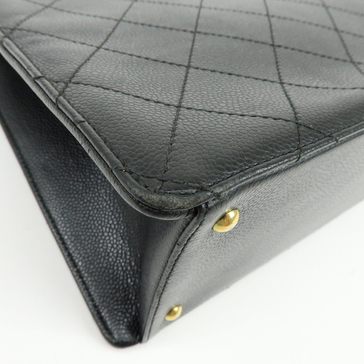 CHANEL Matelasse Caviarskin Chain Shoulder Bag Hand Bag Black A08907