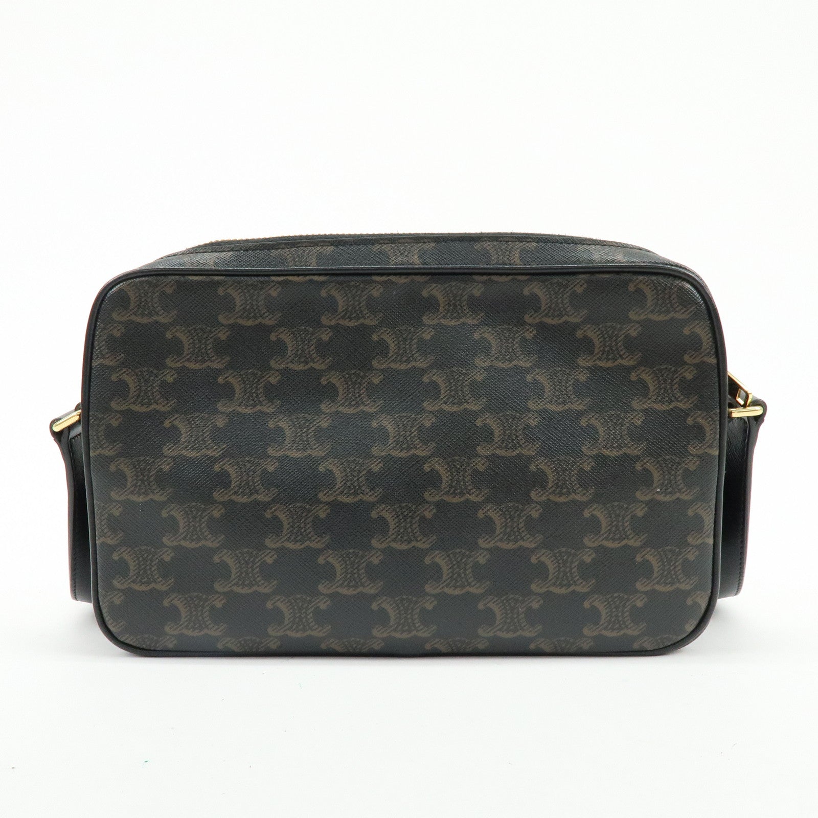 CELINE Triumph Leather Shoulder Messenger Crossbody Bag Brown Black