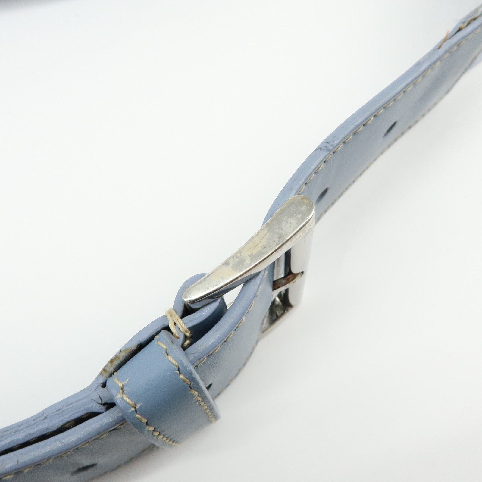PRADA Triangle Logo Nylon Leather Waist Bag Body Bag Light Blue