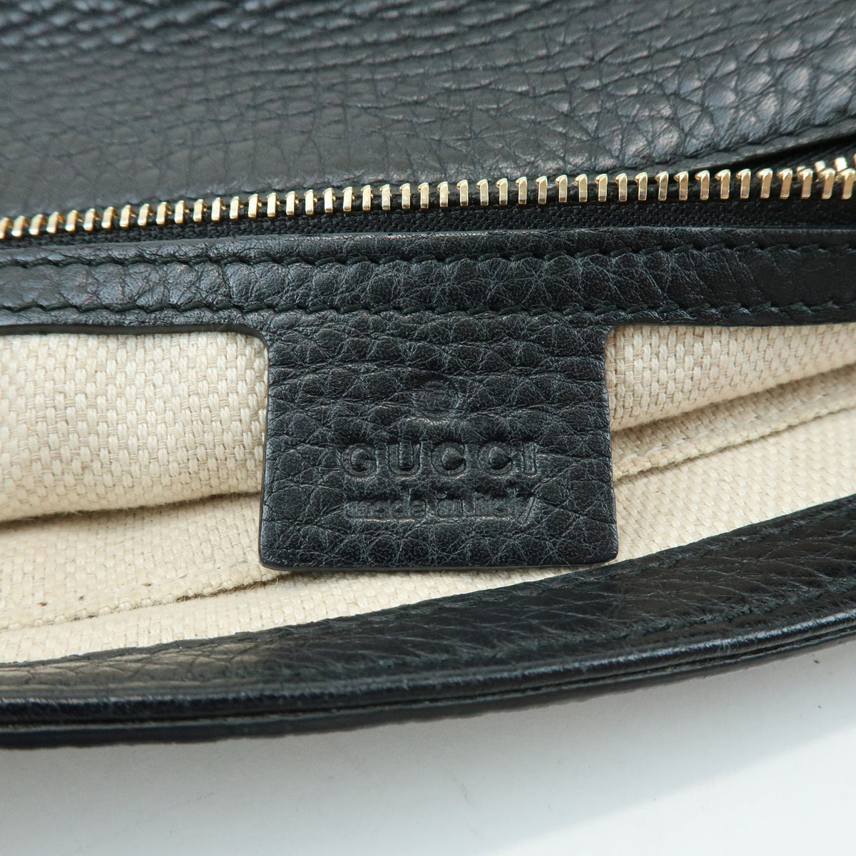 GUCCI SOHO Interlocking G Leather Clutch Bag Flat Pouch Black 336753