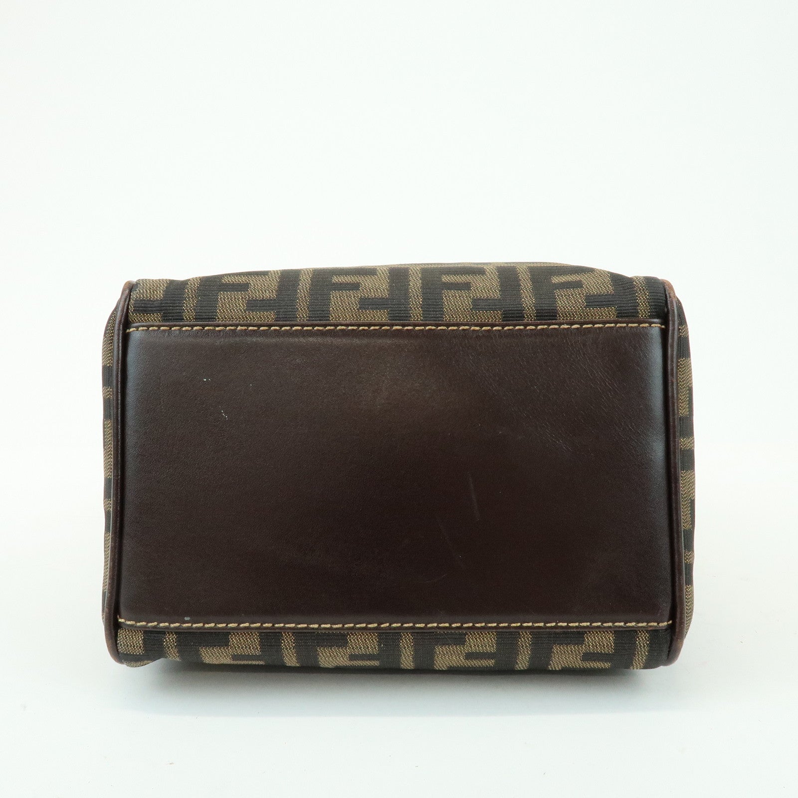 FENDI Zucca Canvas Leather Hand Bag Shoulder Bag Brown 15214