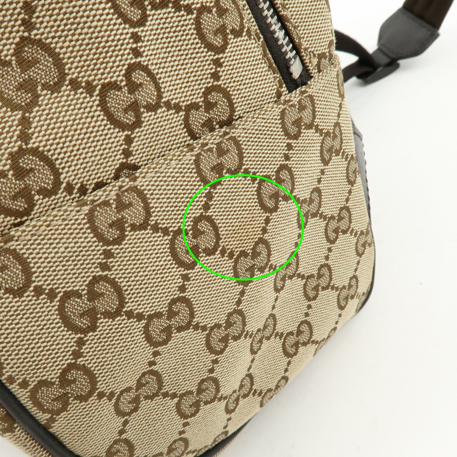 GUCCI GG Canvas Leather Backpack Rucksuck Beige Brown 449906