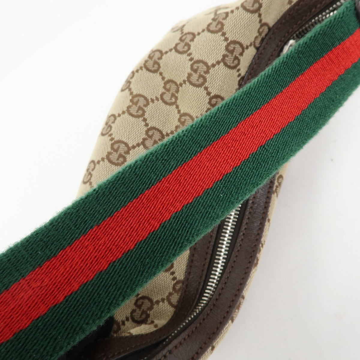 GUCCI Sherry GG Canvas Leather Shoulder Bag Hand Bag Brown 145812