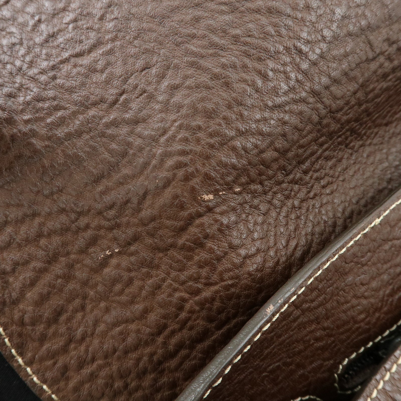 TOD'S Corniche Wave Leather Shoulder Bag Hand Bag Brown