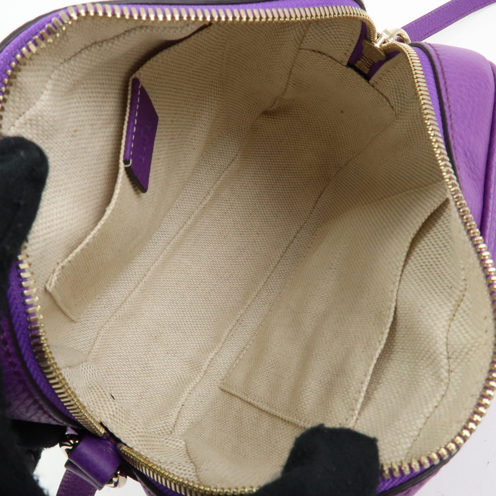 GUCCI SOHO Interlocking G Leahter Disco Bag Shoulder Bag Purple 308364
