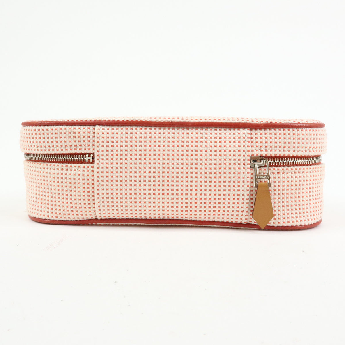 HERMES Toile H Escale Cosmetic Pouch Accesory Pouch Vermilion