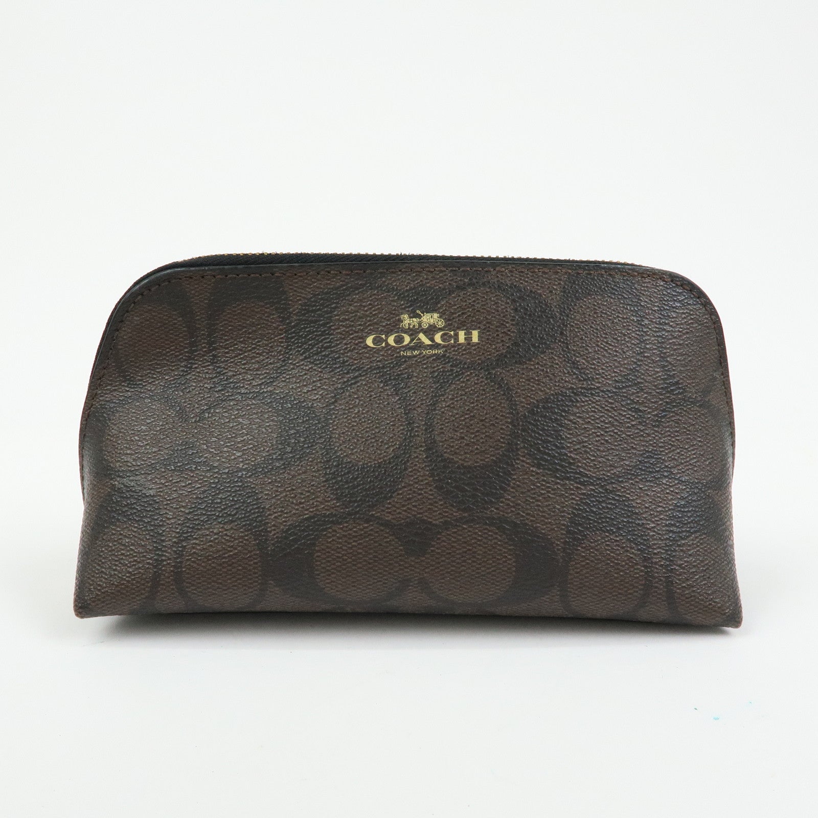 COACH Set of 2 Signature PVC Leather Shoulder Bag Cosmetic Pouch