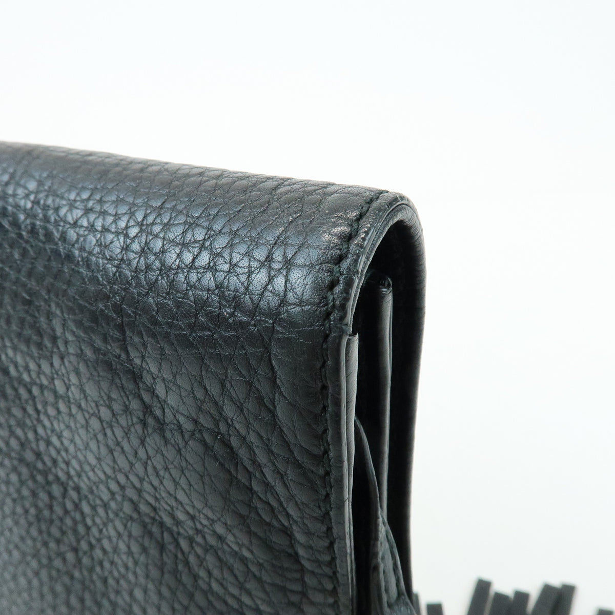 GUCCI SOHO Interlocking G Leather Clutch Bag Flat Pouch Black 336753