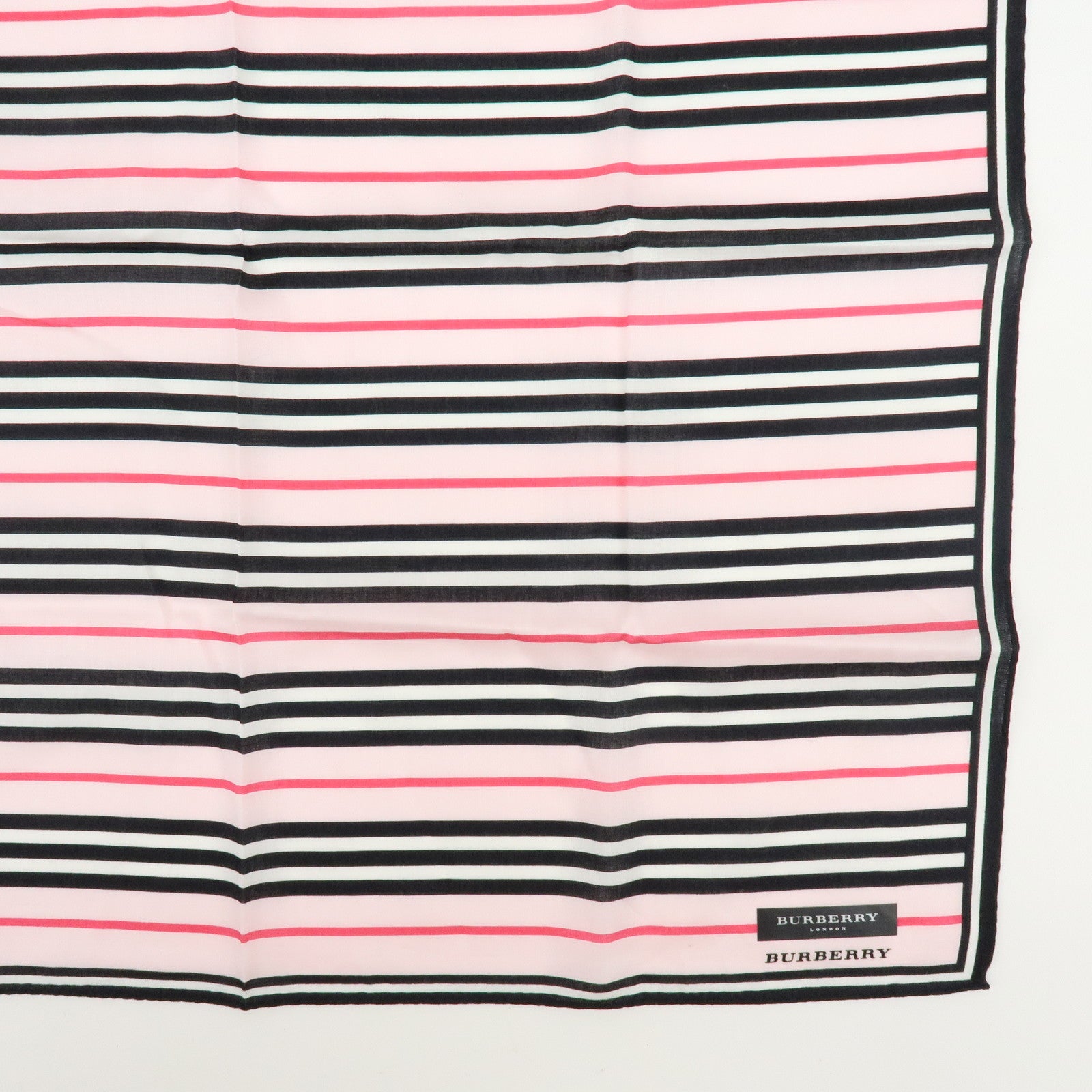 BURBERRY Set of 2 Nova Plaid Cotton 100% Handkerchief Scarf Pink Beige