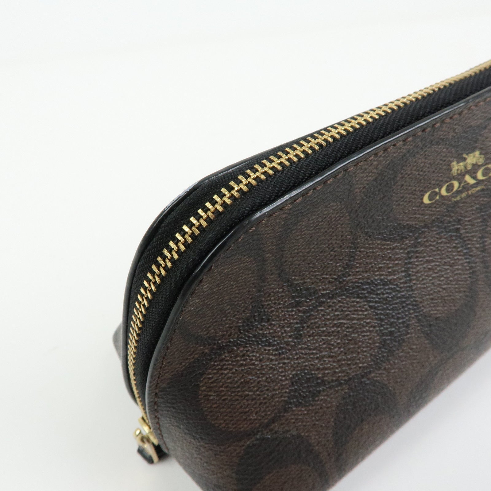 COACH Set of 2 Signature PVC Leather Shoulder Bag Cosmetic Pouch