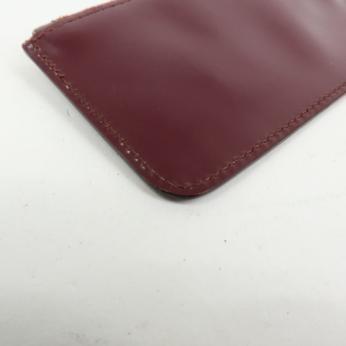 MIU MIU Leather Coin Case Key Ring Pouch Purse Bordeaux Wine Red