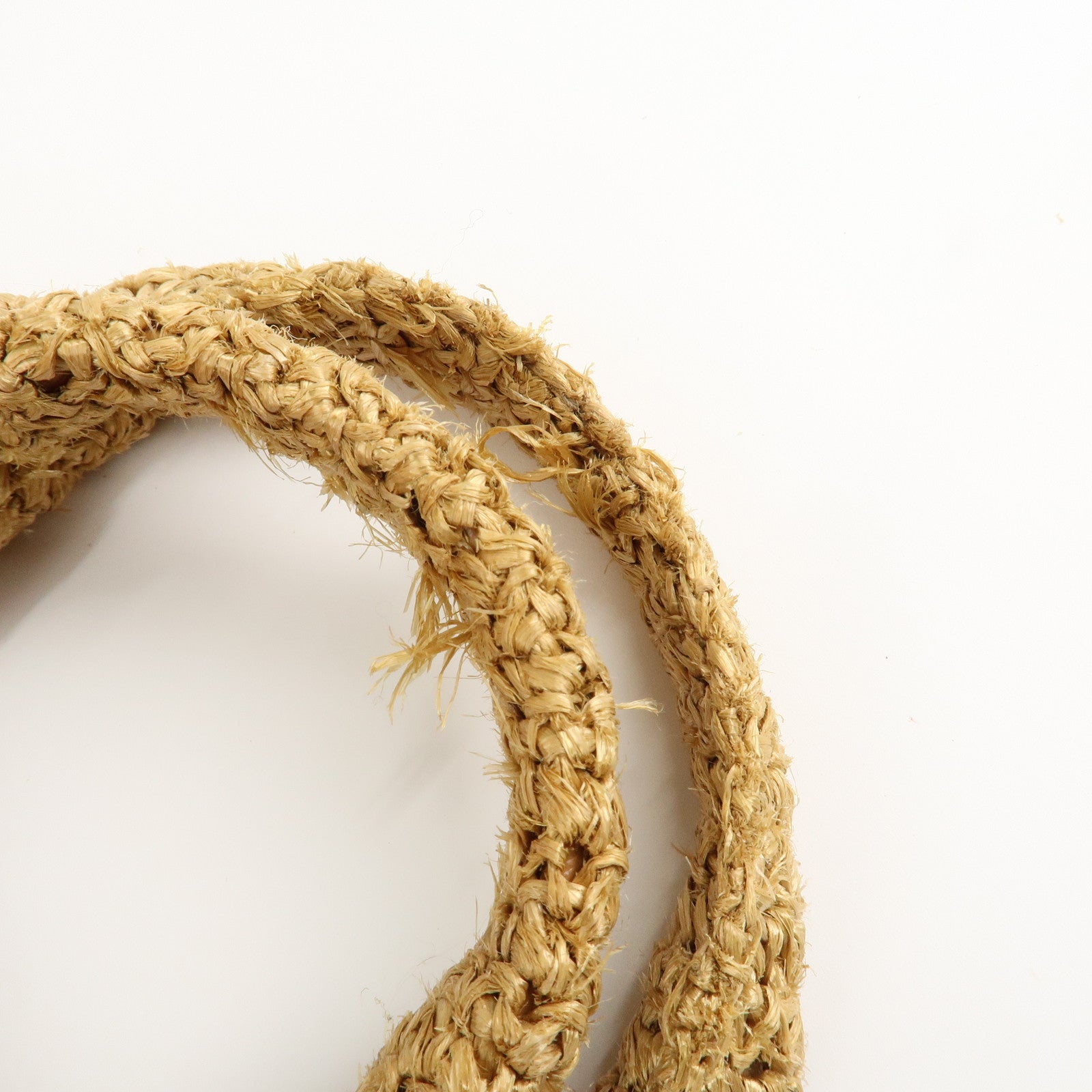 PRADA Triangl Logo Braded Tote Bag Hand Bag Orange Beige Used