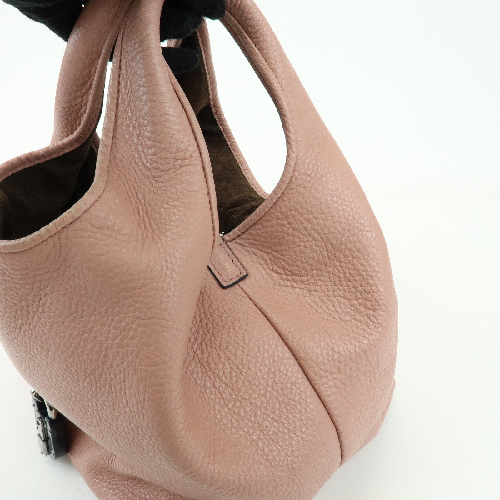 LOEWE Calle PM Leather Hand Tote Bag Bear Lock Charm Pink