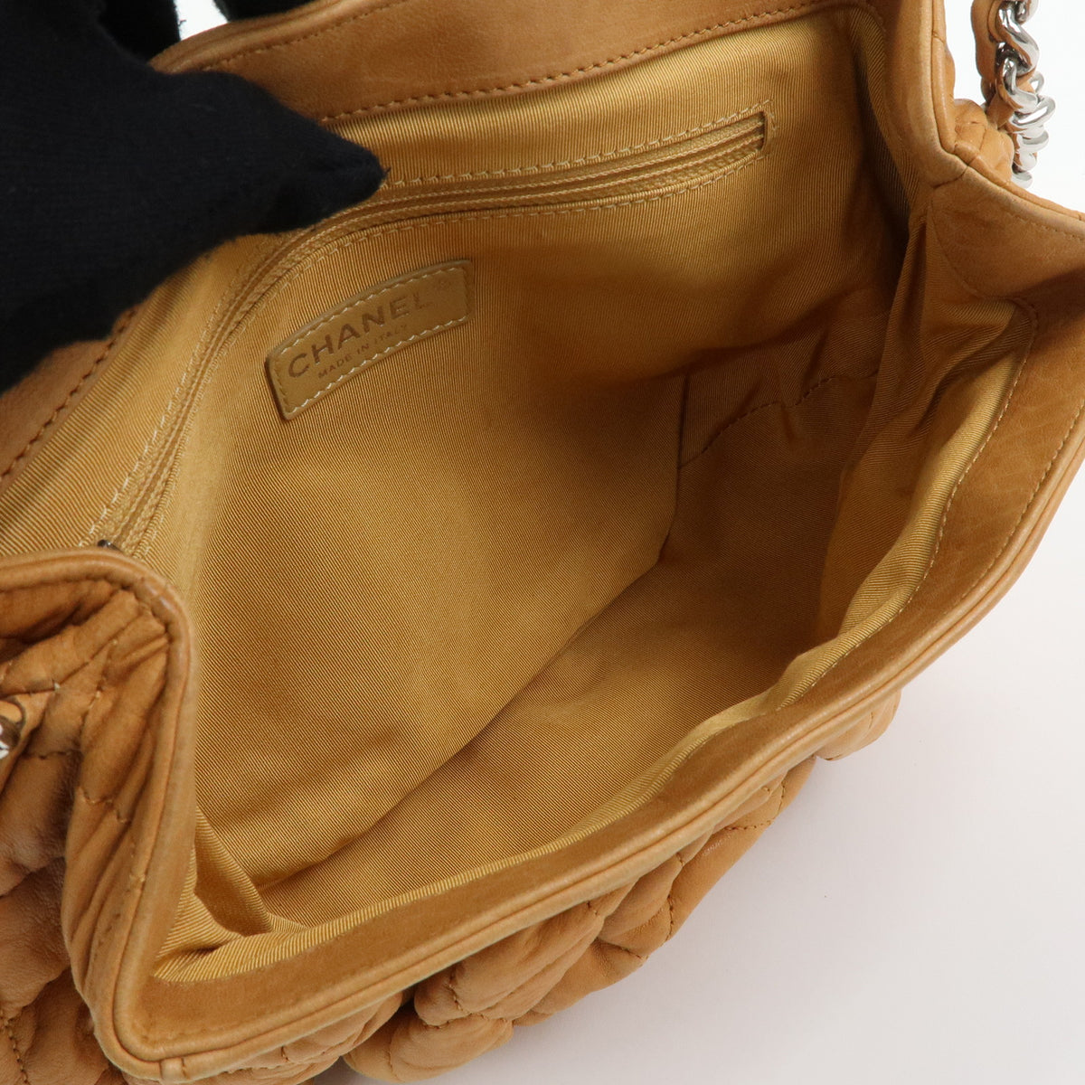 CHANEL Matelasse Luxury Line Lamb Skin Chain Shoulder Bag Brown A49889