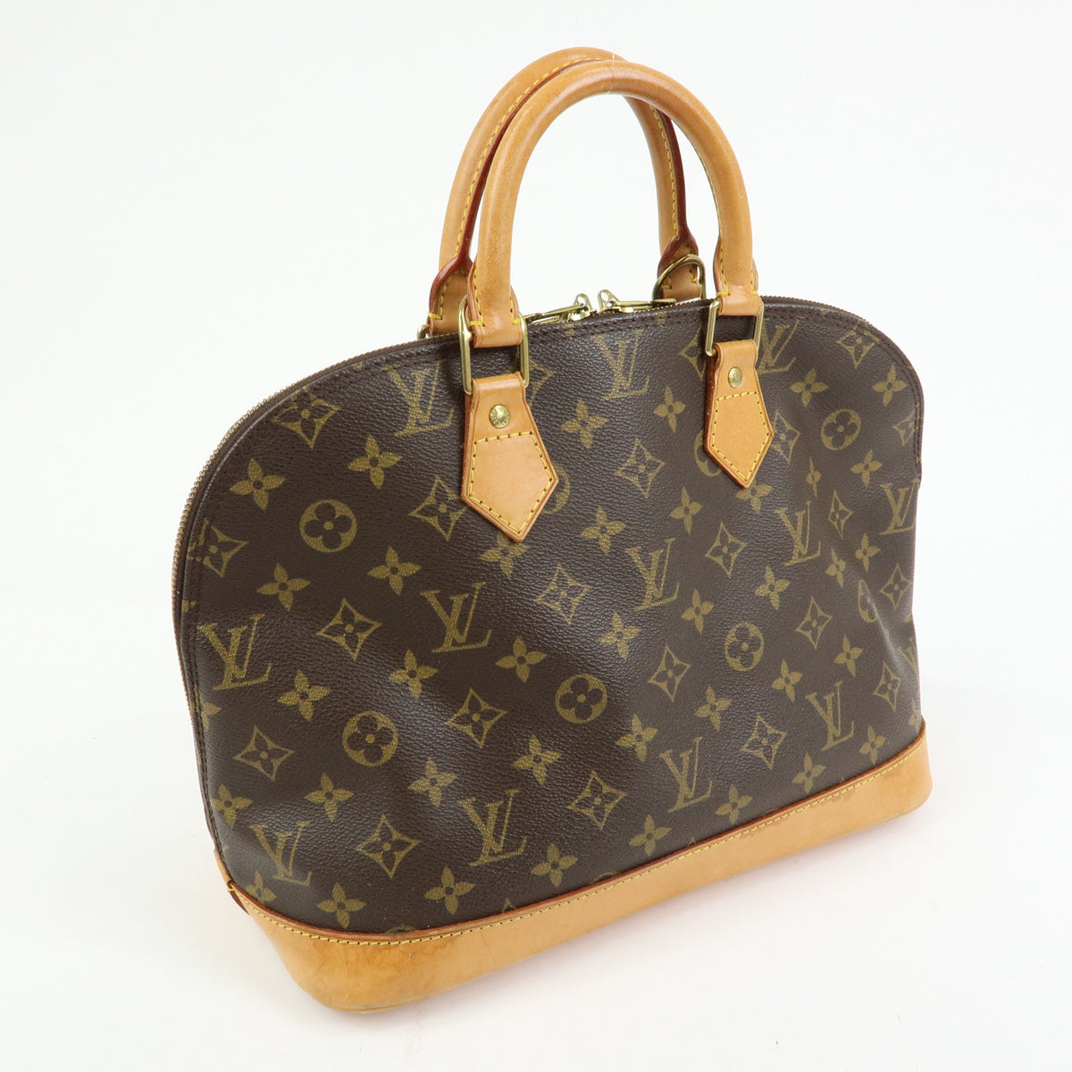 Louis Vuitton Monogram Alma PM Canvas Leather Hand Bag Brown M51130