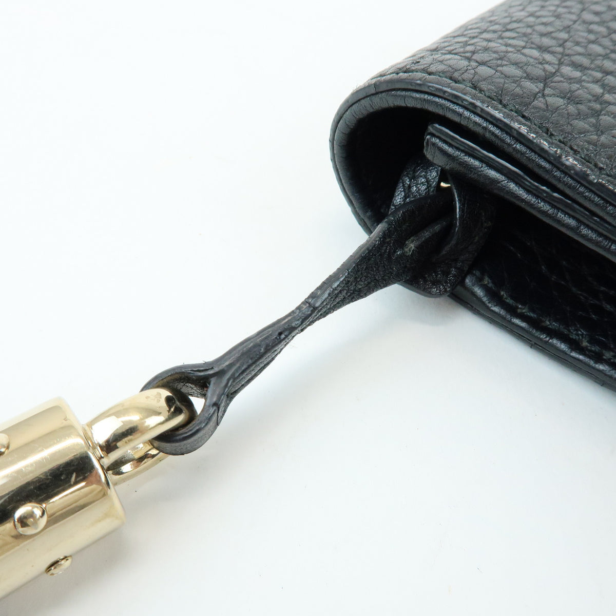 GUCCI SOHO Interlocking G Leather Clutch Bag Flat Pouch Black 336753