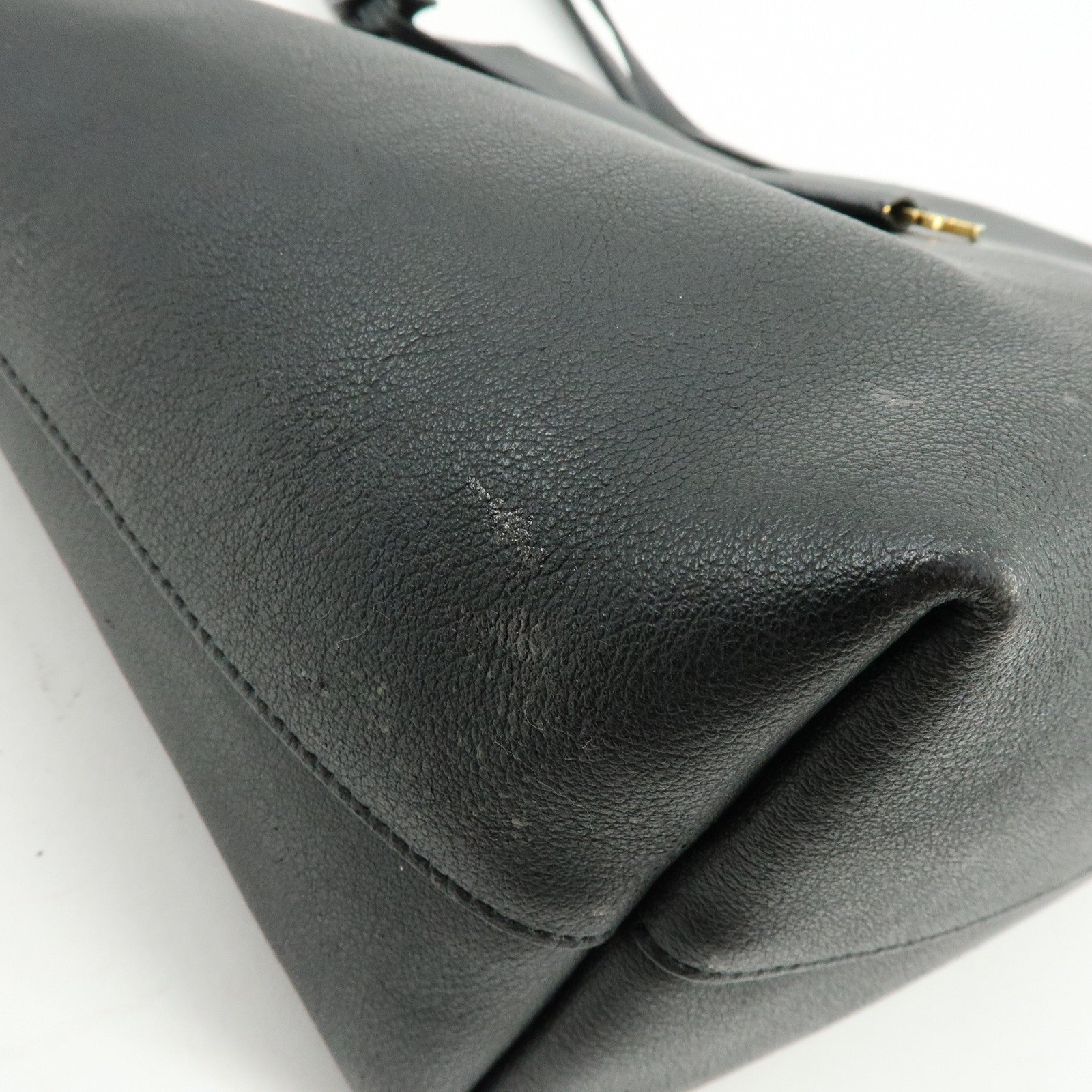 SAINT LAURENT PARIS Cassandra Leather Tote Bag Shoulder Bag Black
