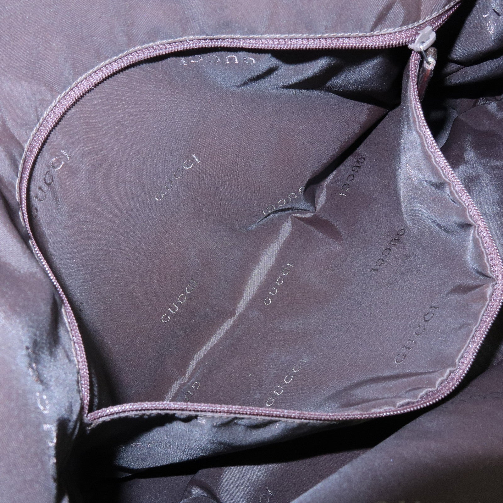 GUCCI Jackie Nylon Leather Shoulder Bag Dark Brown 001 3348