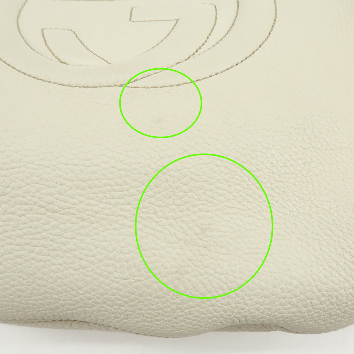GUCCI SOHO Interlocking G Leahter Shoulder Bag White 282304
