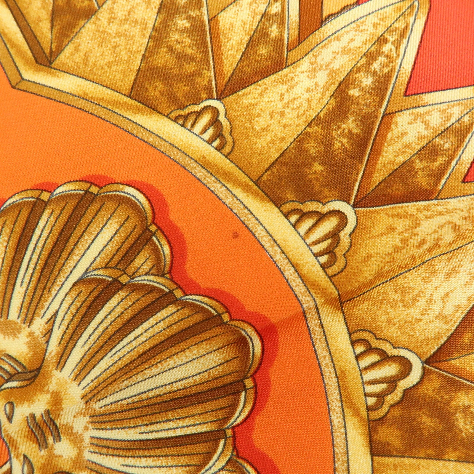 HERMES Carre 90 Silk 100% Scarf Lot of 2 Orange Gold Navy