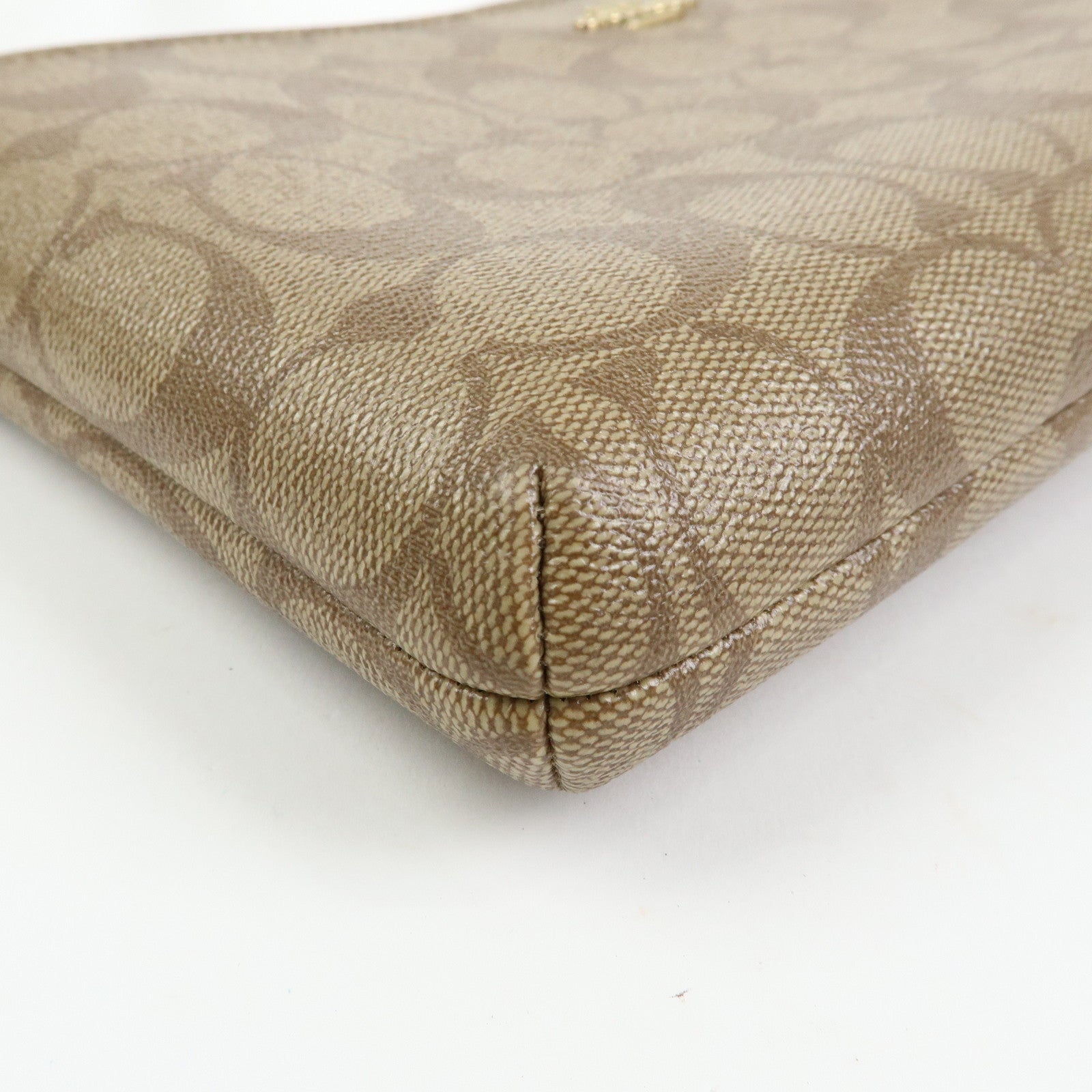 COACH Set of 2 Signature PVC Leather Shoulder Bag Cosmetic Pouch