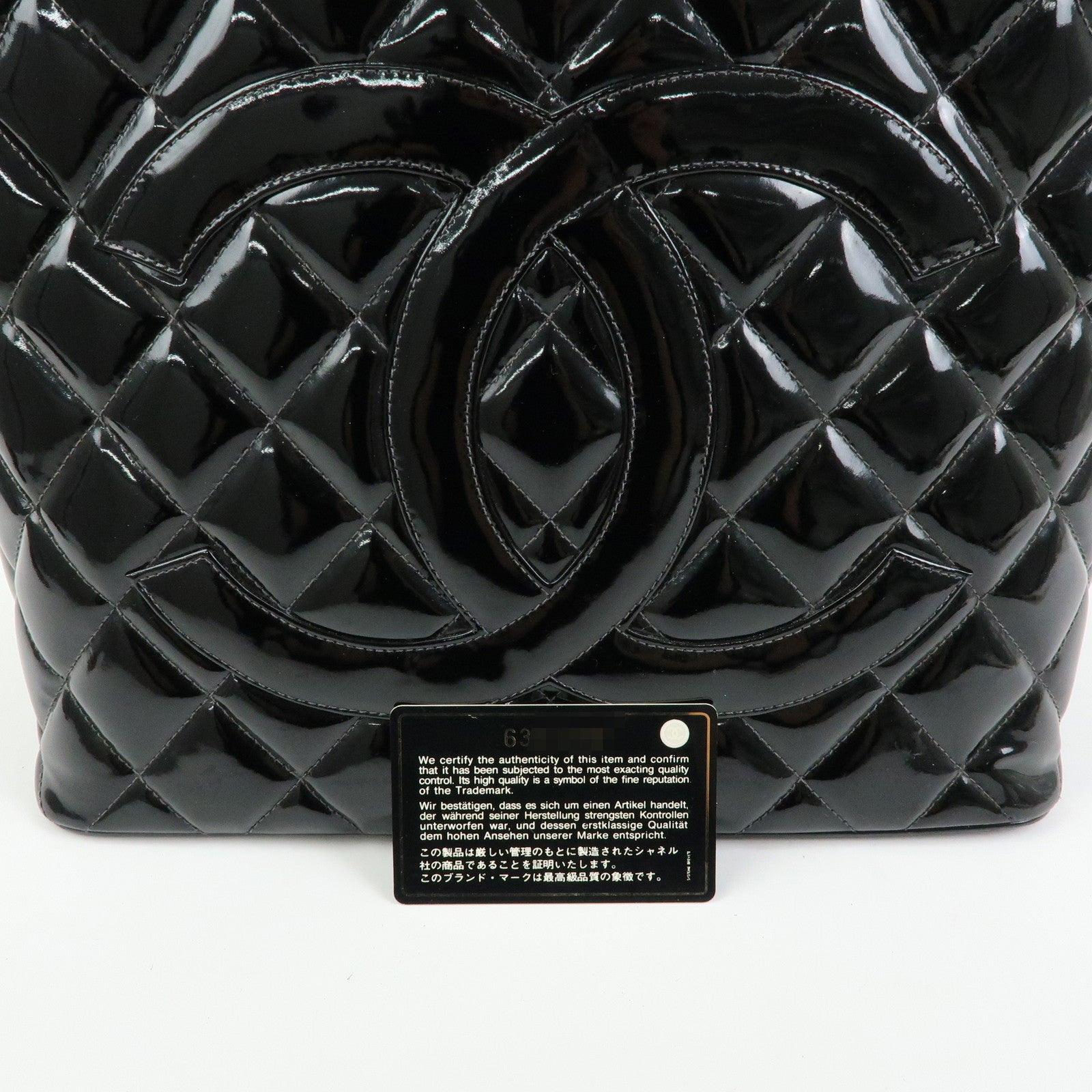 CHANEL Matelasse COCO Mark Medallion Tote Bag Hand Bag Black A01804