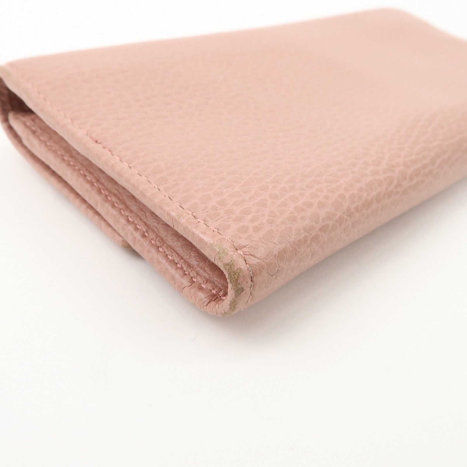 GUCCI Swing Leather Continental Wallet Long Wallet Pink 376186 Used