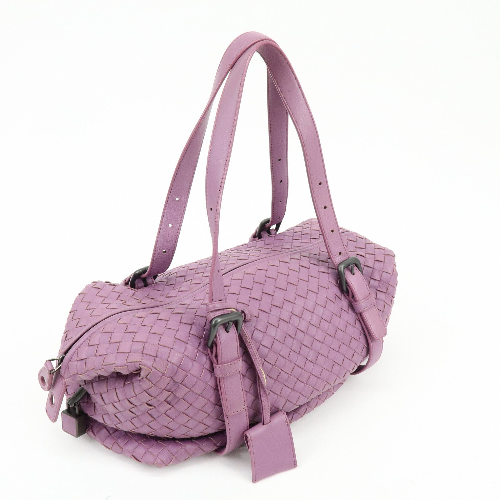 BOTTEGA VENETA Intrecciato Leather Shoulder Bag Hand Bag Purple