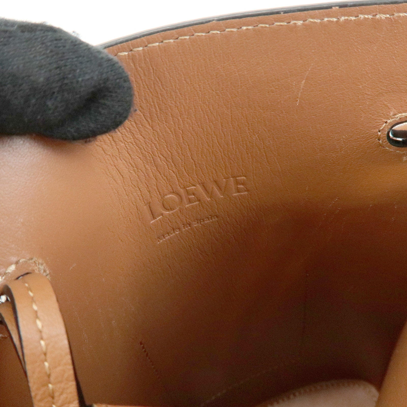 LOEWE Anagram Leather Dice Pocket Shoulder Bag Crossbody Bag Brown