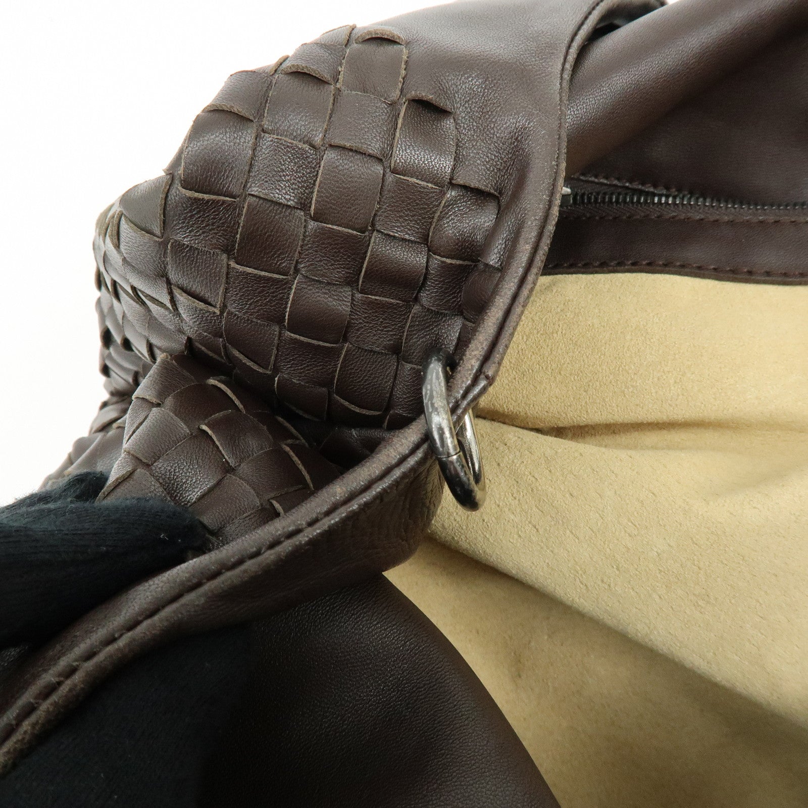 BOTTEGA VENETA Intrecciato Campana Shoulder Bag Hand Bag Brown 125787
