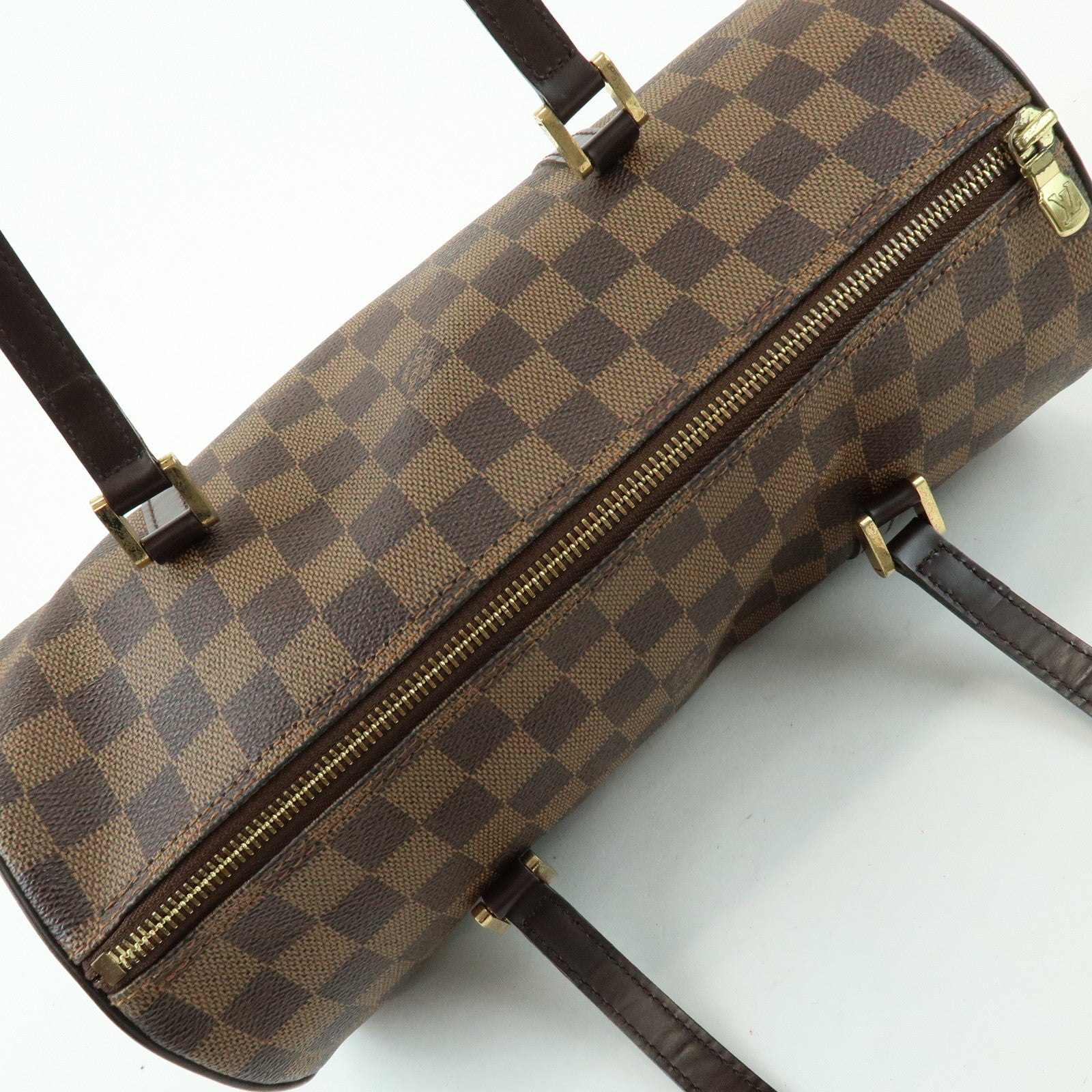 Louis Vuitton Damier Ebene Papillon 30 Hand Bag & Pouch Brown N51303