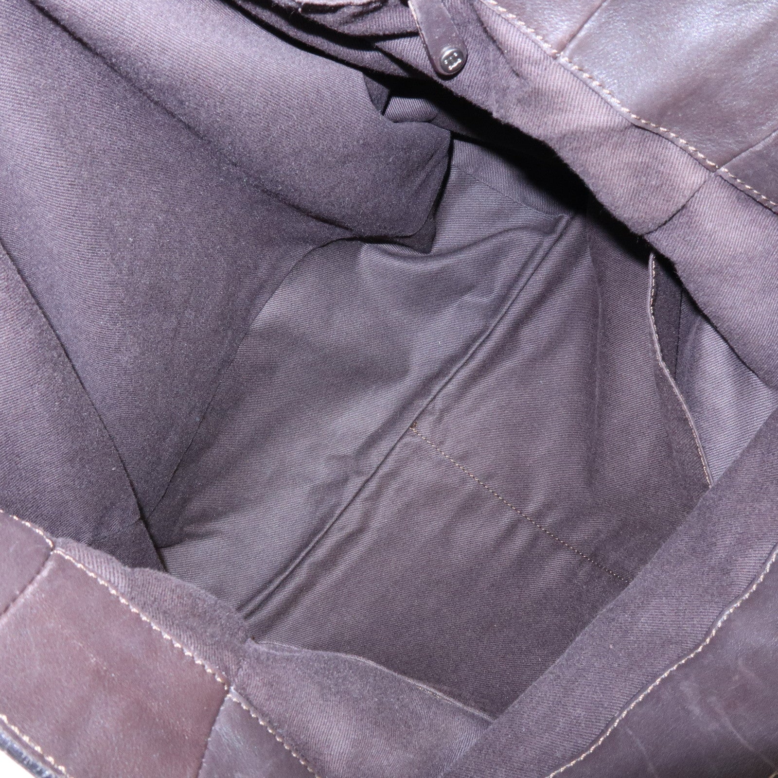 CELINE Macadam Boogie Bag Hand Bag Tote Bag Brown White Sticth